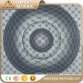 Deep Grey Color Circle Round Pattern Mosaic Glass Tile 3D Wallpaper